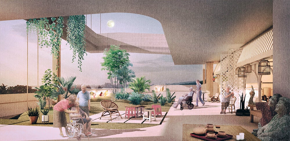 The proposed design concept by FARM Architects Pte Ltd places an emphasis on comfort and a return to fundamentals. Features include a sky garden and a social corridor that facilitates interaction.