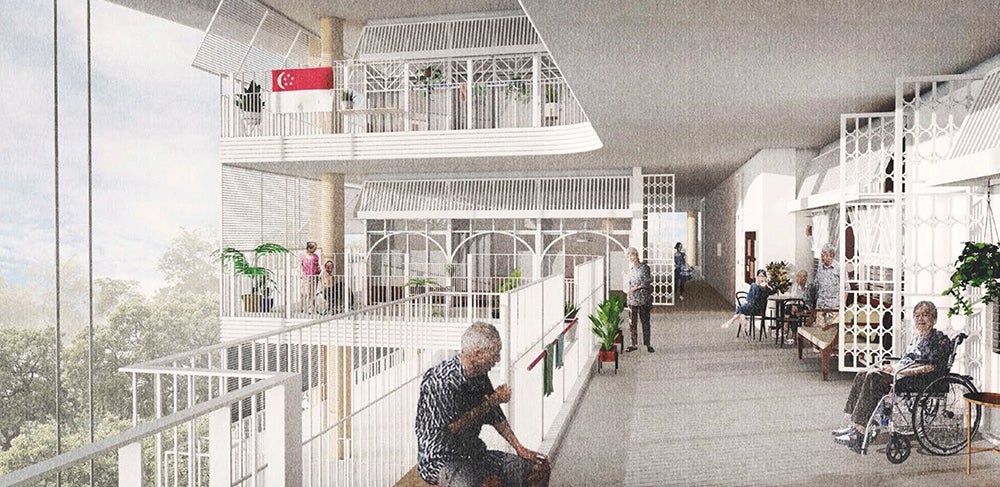 The proposed design concept by FARM Architects Pte Ltd places an emphasis on comfort and a return to fundamentals. Features include a sky garden and a social corridor that facilitates interaction.