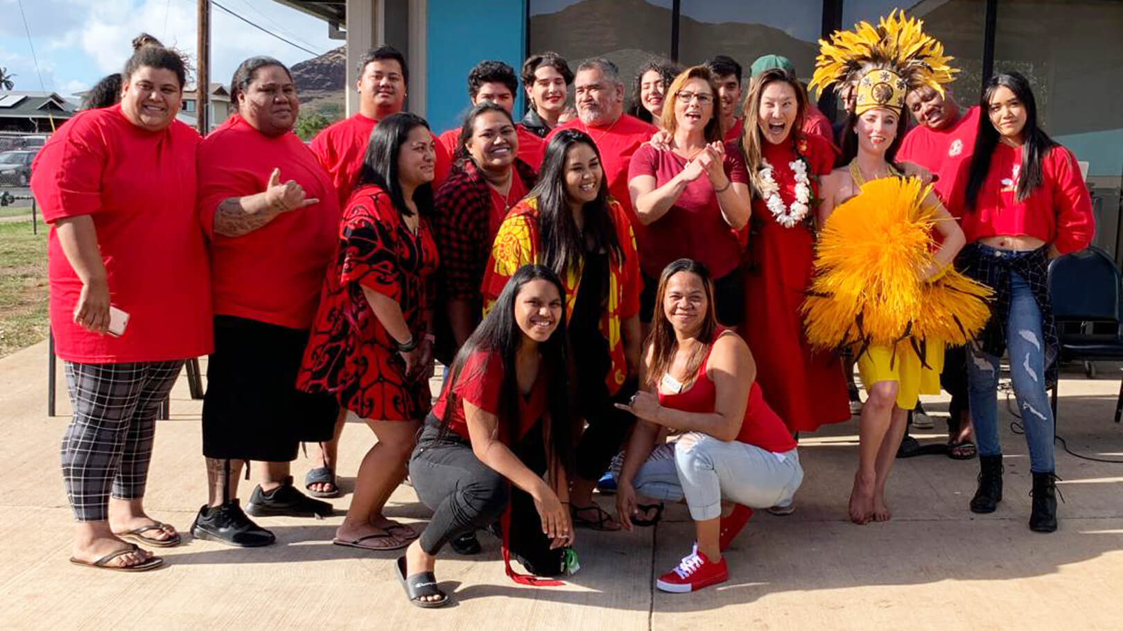 Dr Chen with the inaugural cohort of the Theatre Studies programme she founded  at Leeward Community College - Waianae Moku campus.