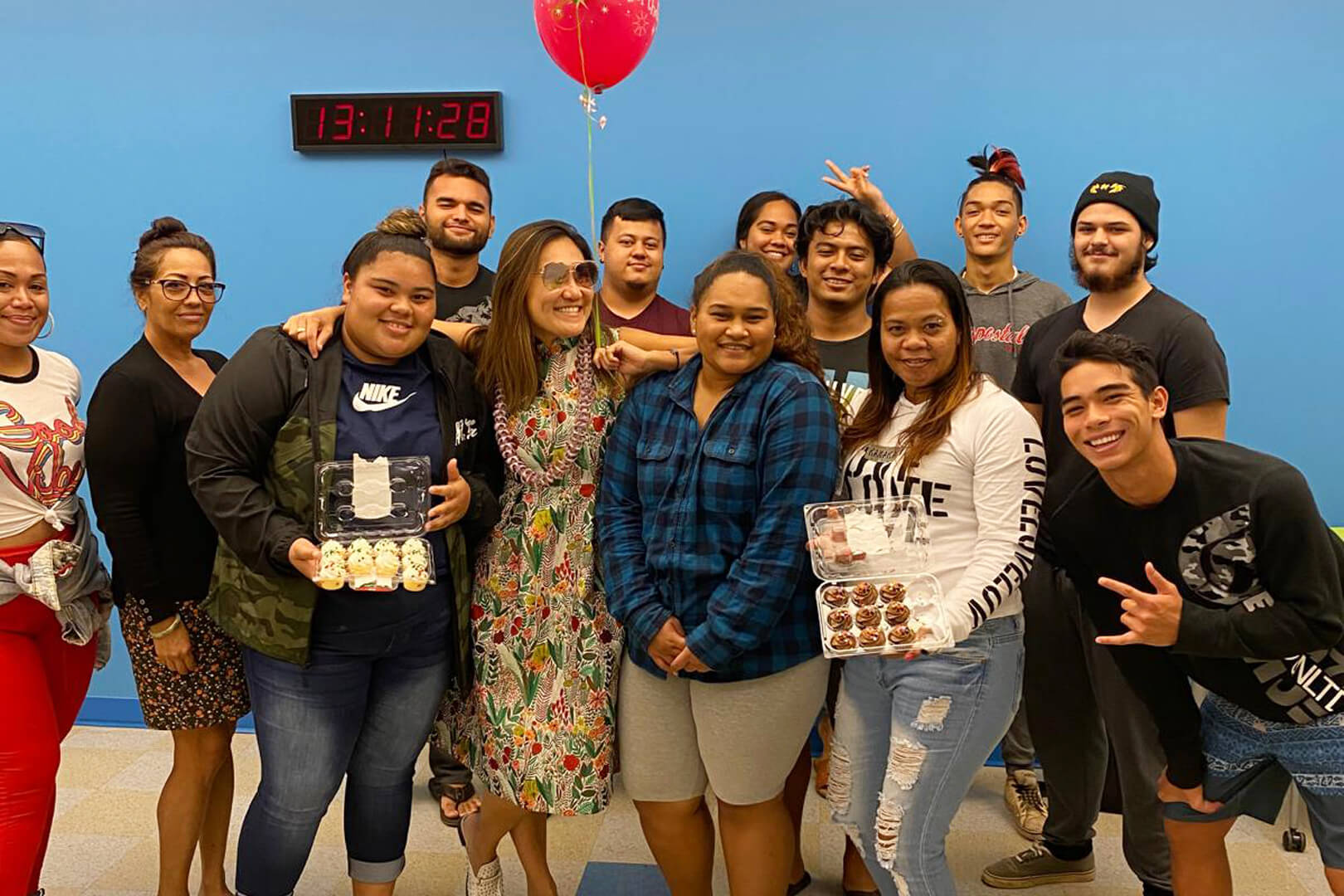 With the second cohort of Theatre students in Leeward Community College - Waianae Moku campus.