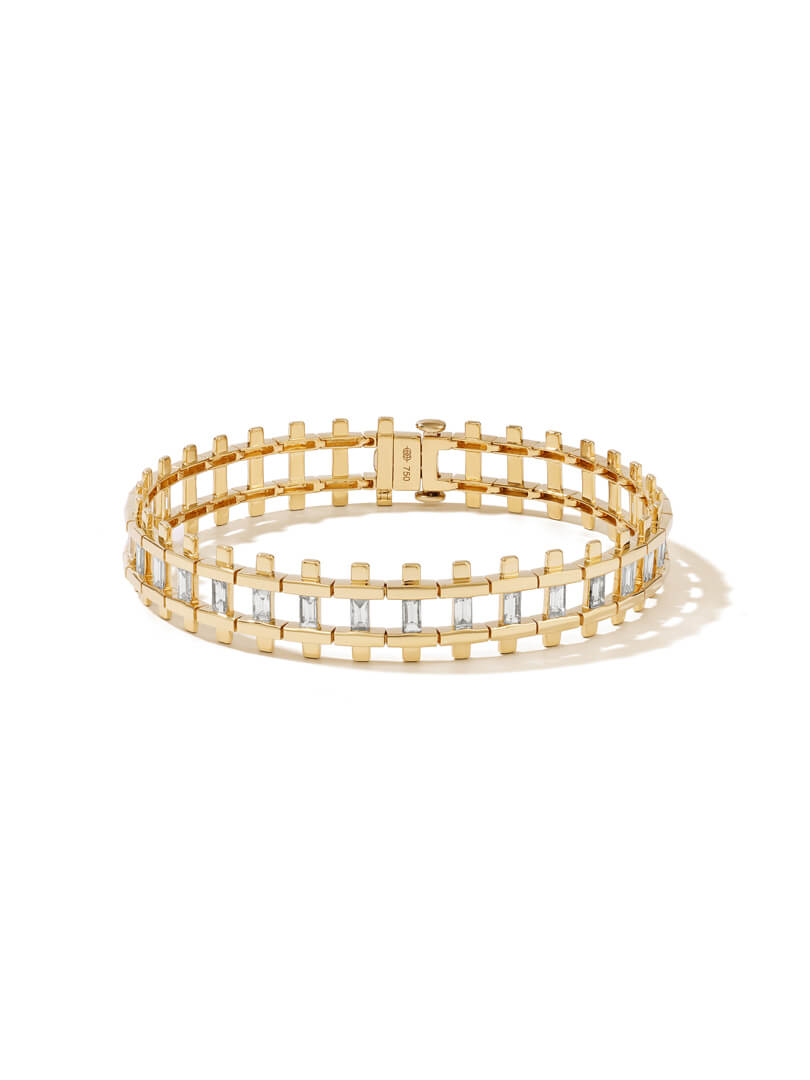 State Property TSOE Railroad Diamond Bracelet YG 1